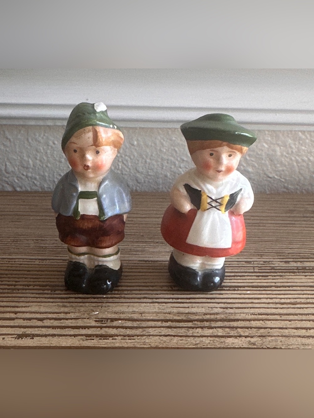Vintage Goebel Hummel German Salt And Pepper Shakers Set Boy And Girl Figurines